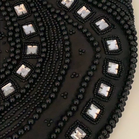 Vtg Unique Beaded Shoulder Evening Handbag Purse - Picture 5 of 11